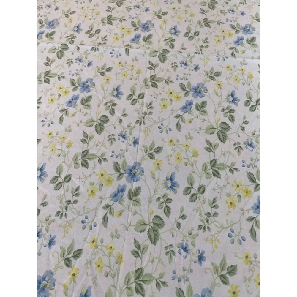 Laura Ashley Floral Pillowcases and Sheet Set in Blue, Yellow, Green on White